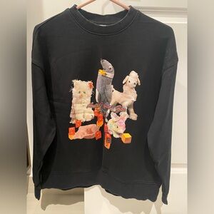 Black Sweater with Cute Animal Design